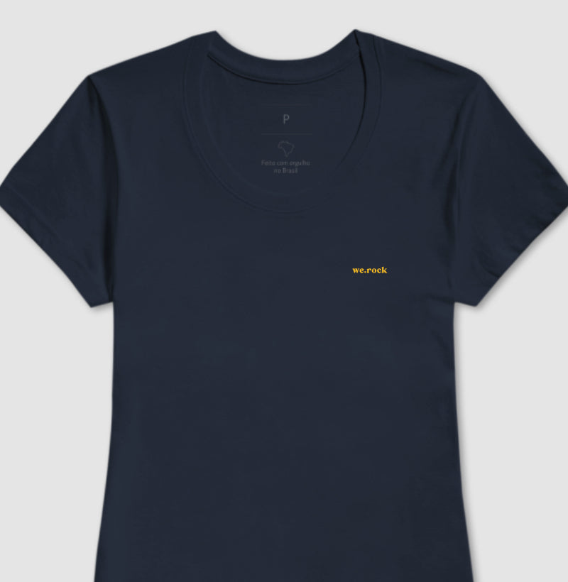 camiseta werock logo simple gold feminina