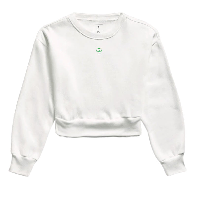 cropped moletom werock skull logo green