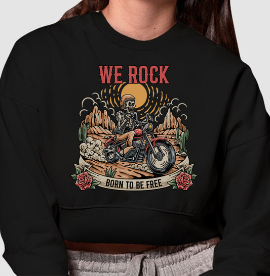 cropped moletom werock born motorcycle