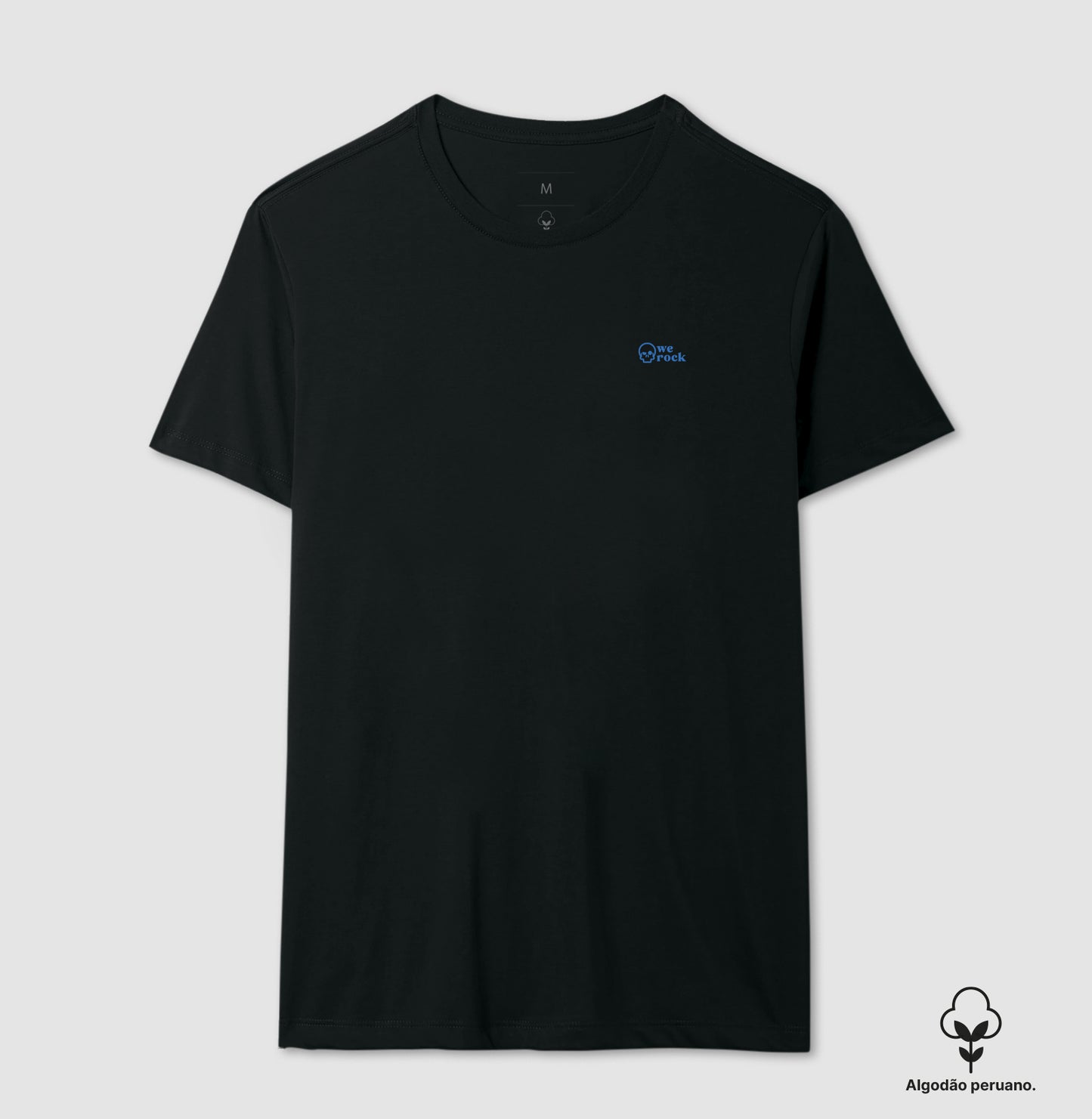 camiseta algodão peruano werock skull blue masculina