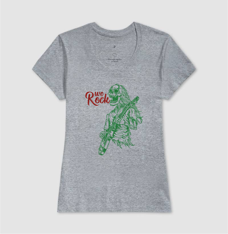 camiseta werock rock skull feminina