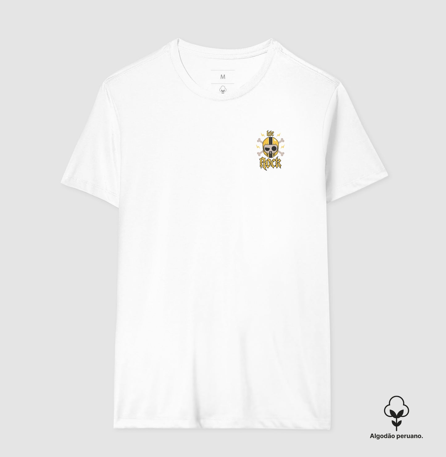 camiseta algodão peruano werock motorcycle skull feminina