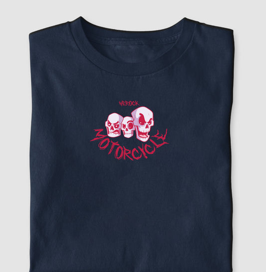 camiseta werock motorcycle skulls masculina