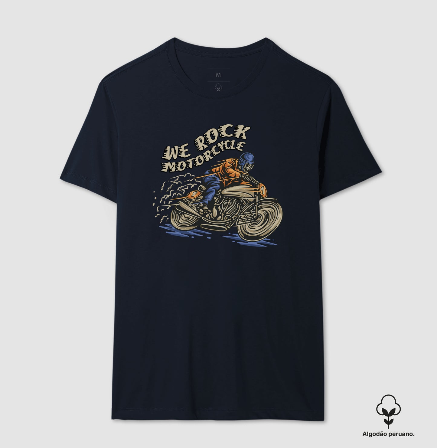 camiseta algodão peruano werock motorcycle masculina