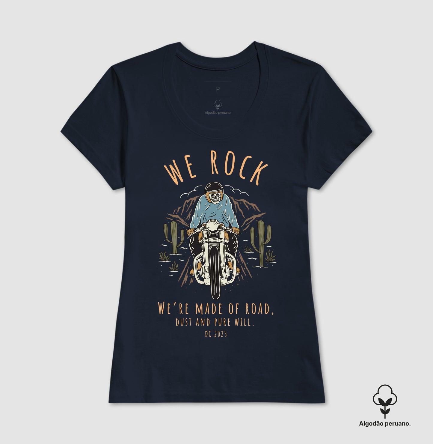 camiseta algodão peruano werock road feminino