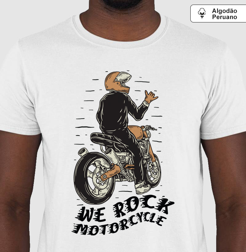 camiseta algodão peruano werock motorcycle hang loose