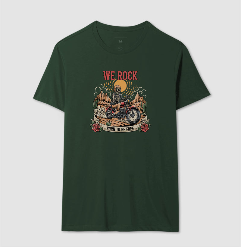 camiseta werock born motorcycle masculina