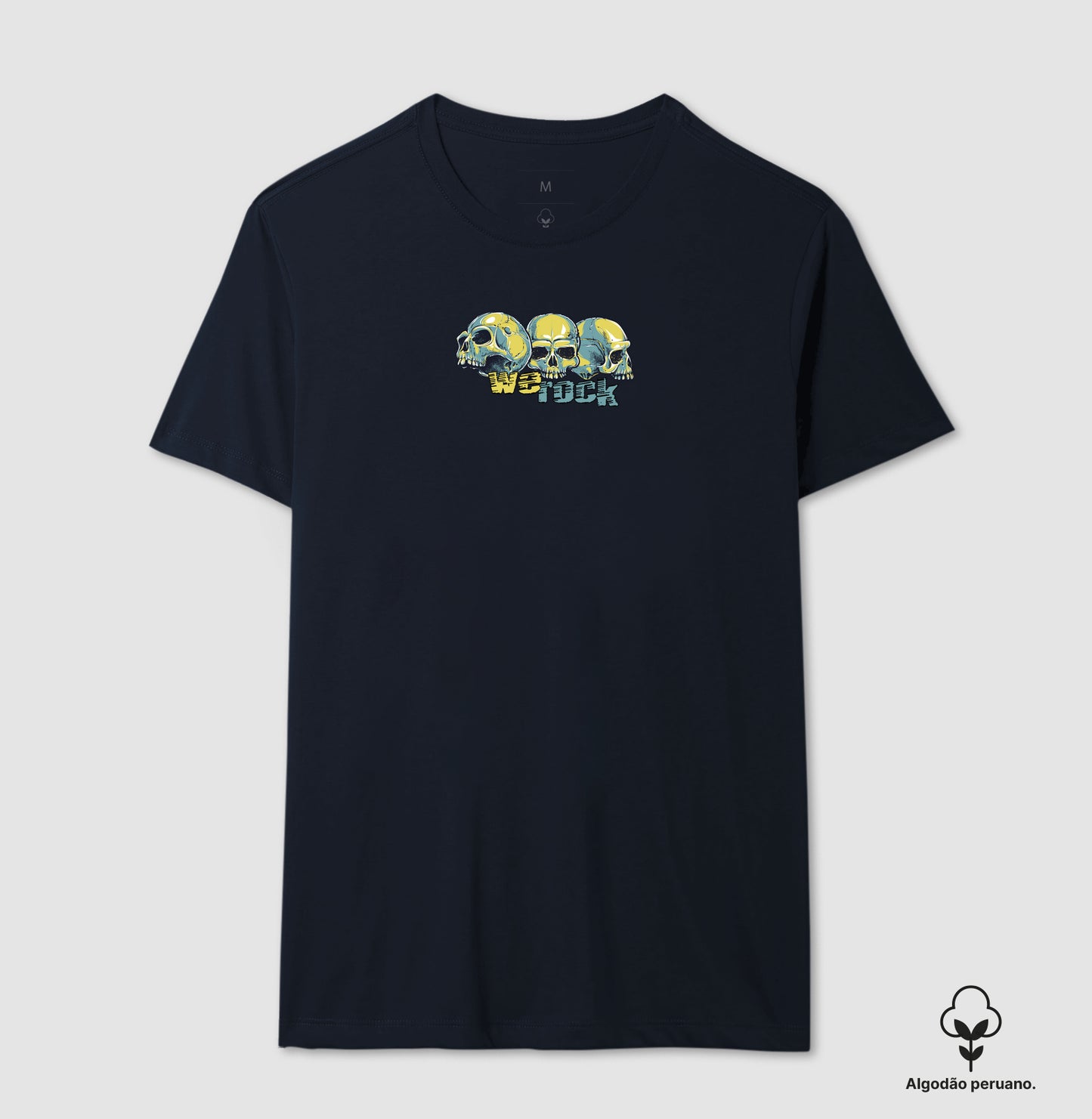 camiseta algodão peruano werock face skulls masculina
