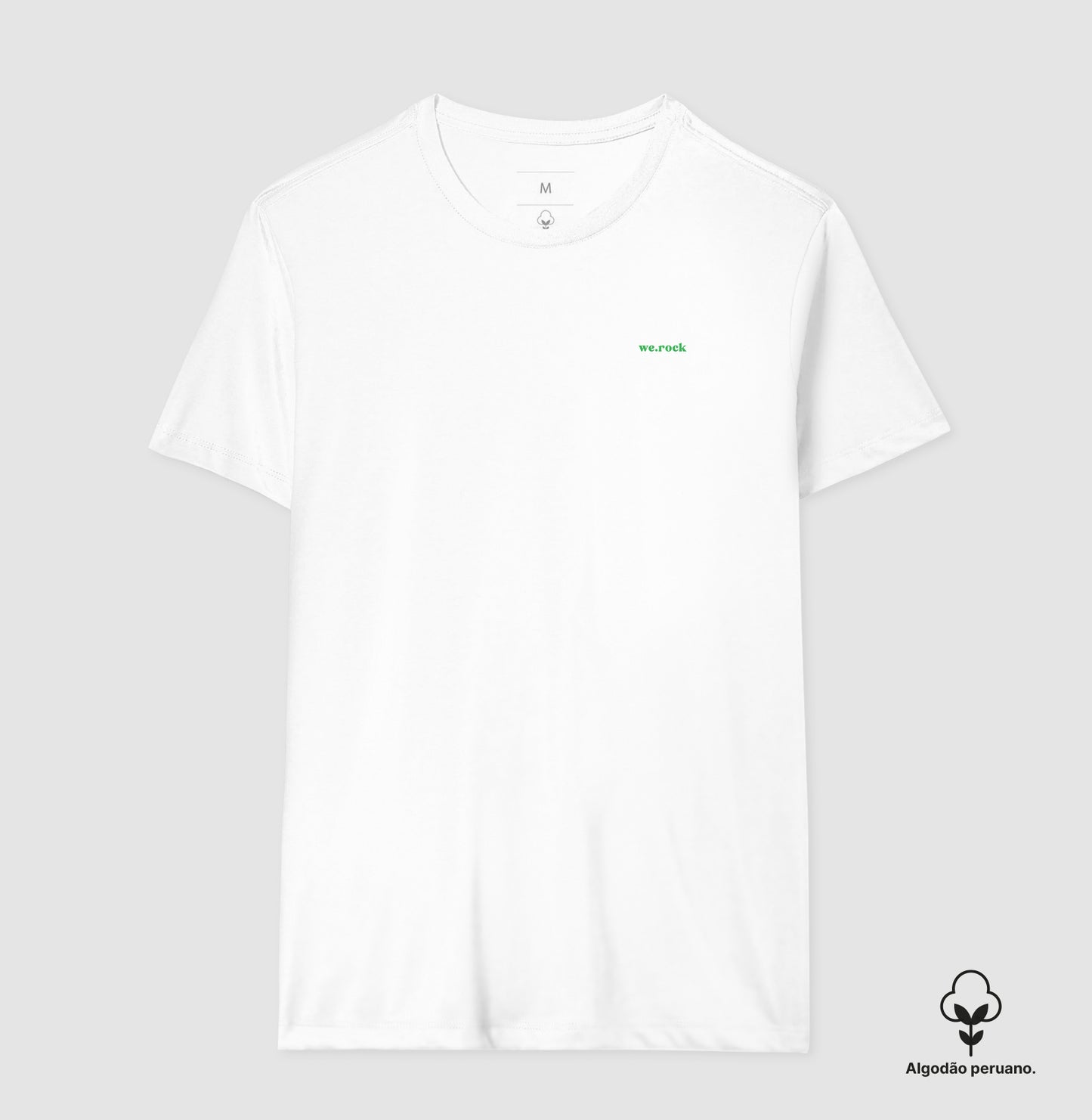 camiseta algodão peruano werock logo simple green feminina
