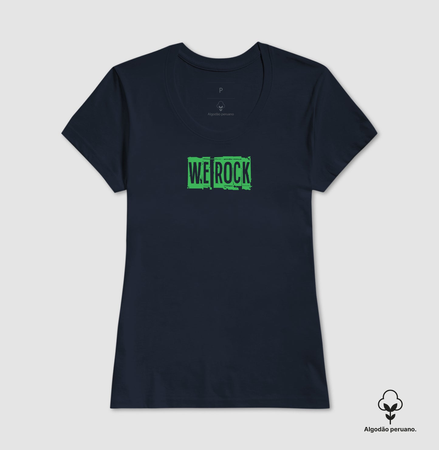 camiseta algodão peruano werock logo journal feminina