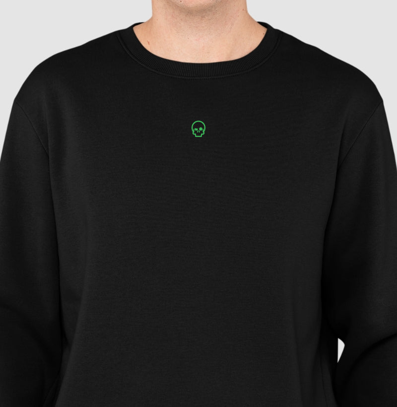 suéter werock skull logo green