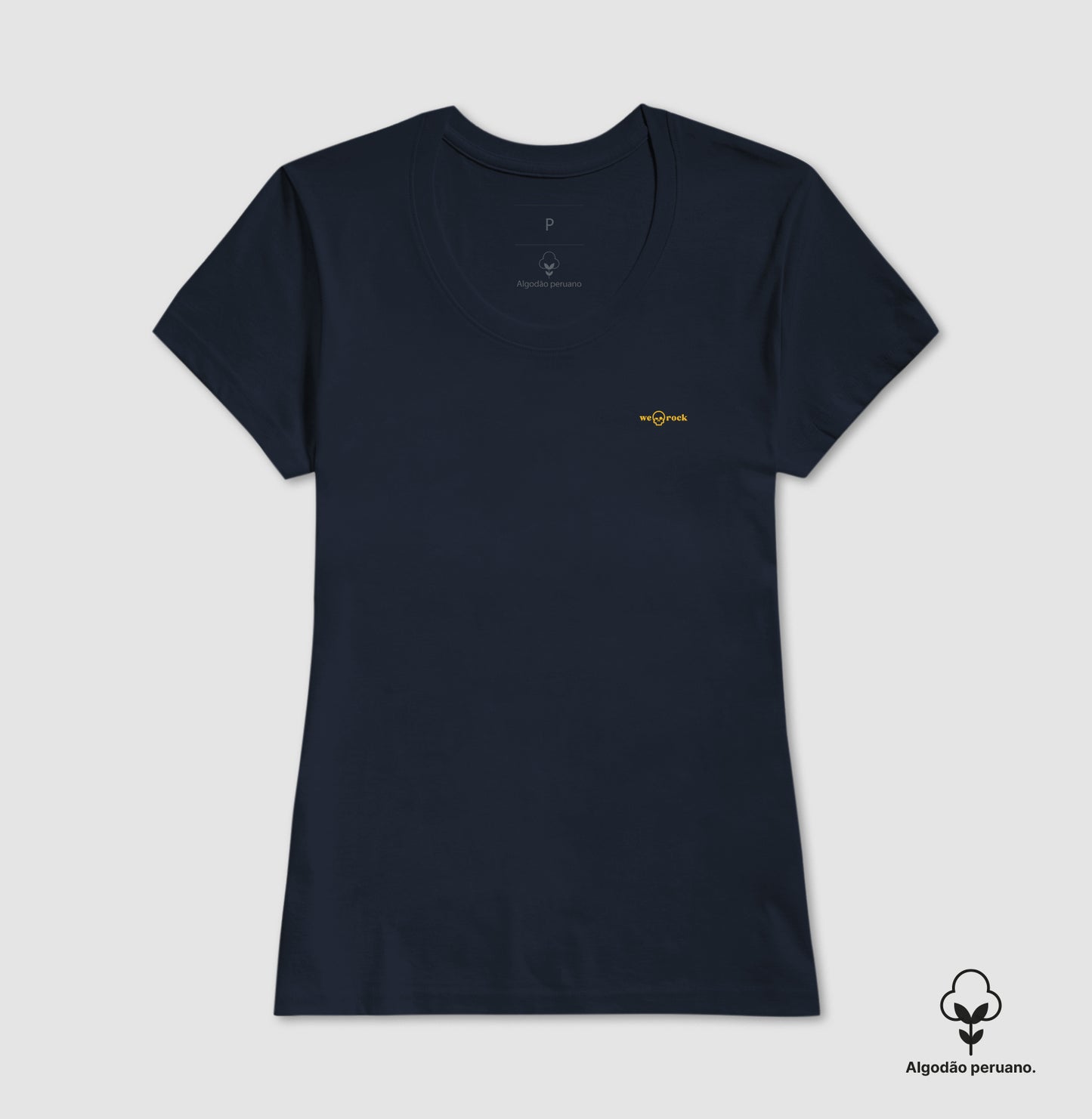 camiseta basic werock logo gold feminina