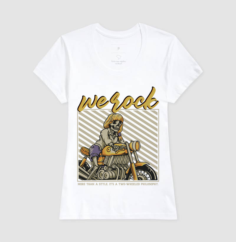 camiseta werock girl motorcycle feminina