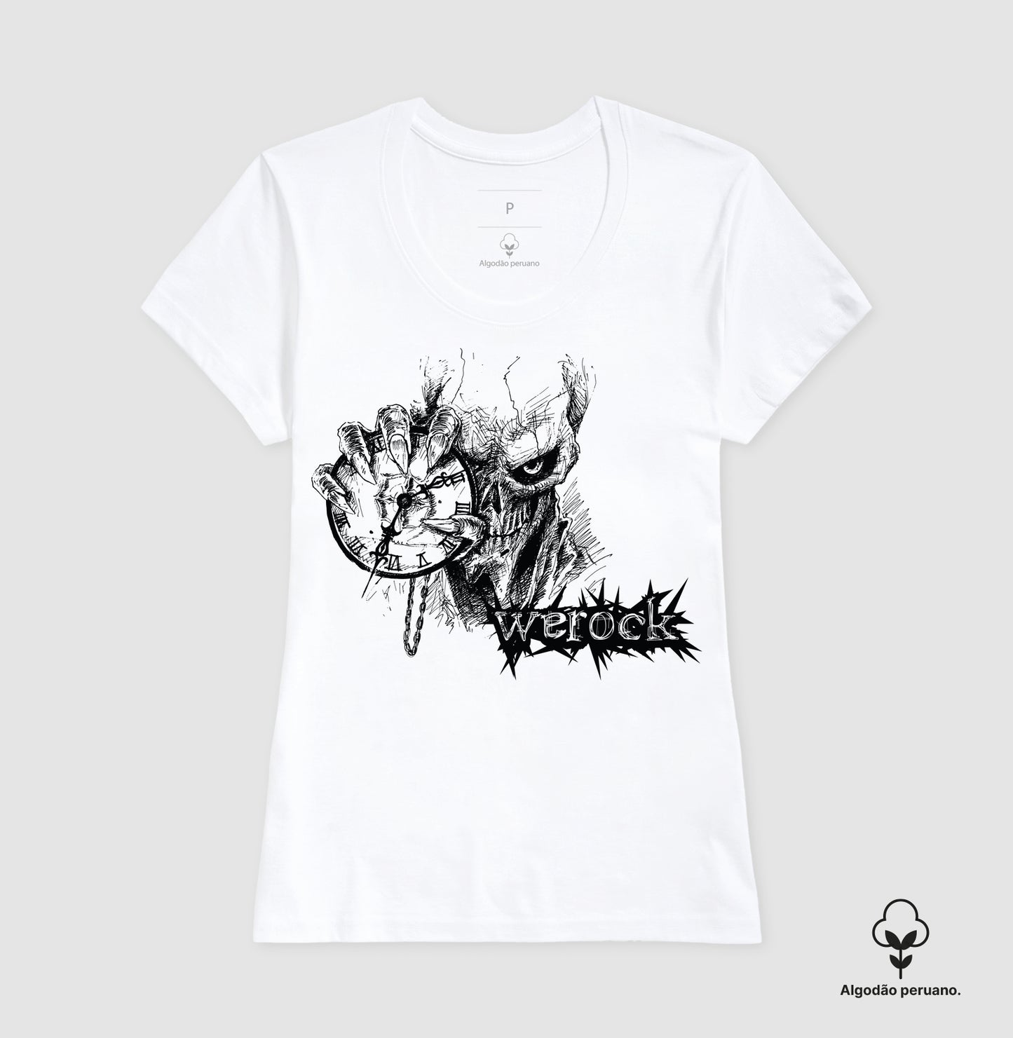 camiseta algodão peruano werock time feminina