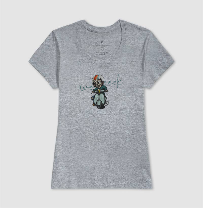 camiseta werock vespa skull feminina