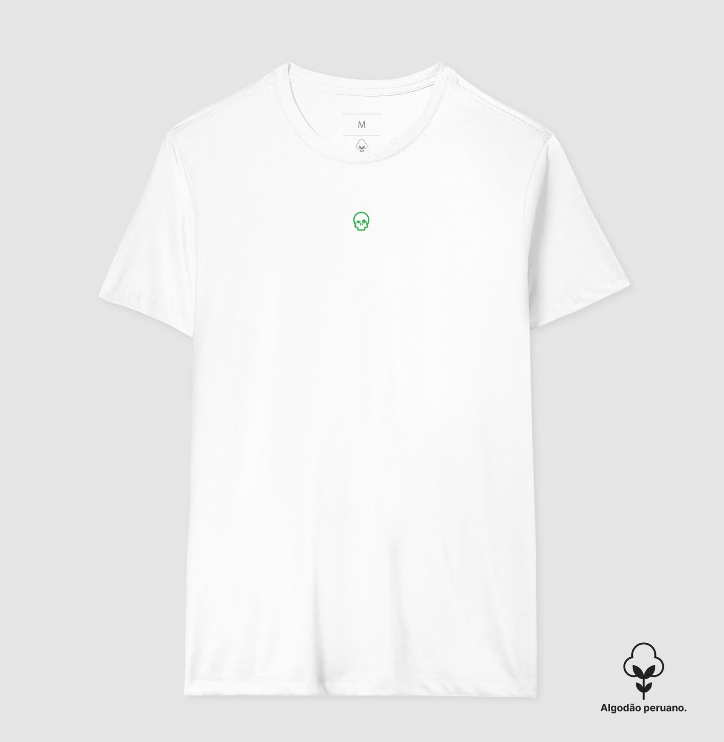 camiseta algodão peruano werock skull logo green masculina