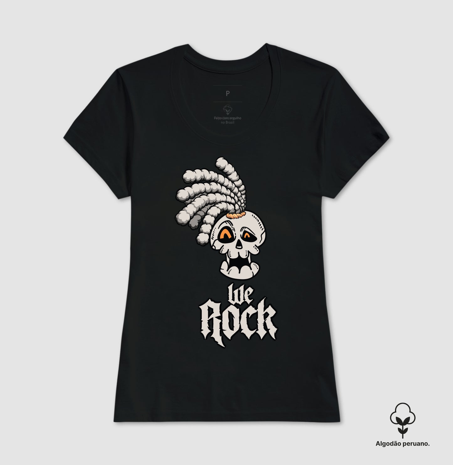 camiseta algodão peruano werock dread full feminina