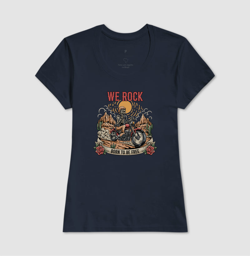 camiseta werock born motorcycle feminino