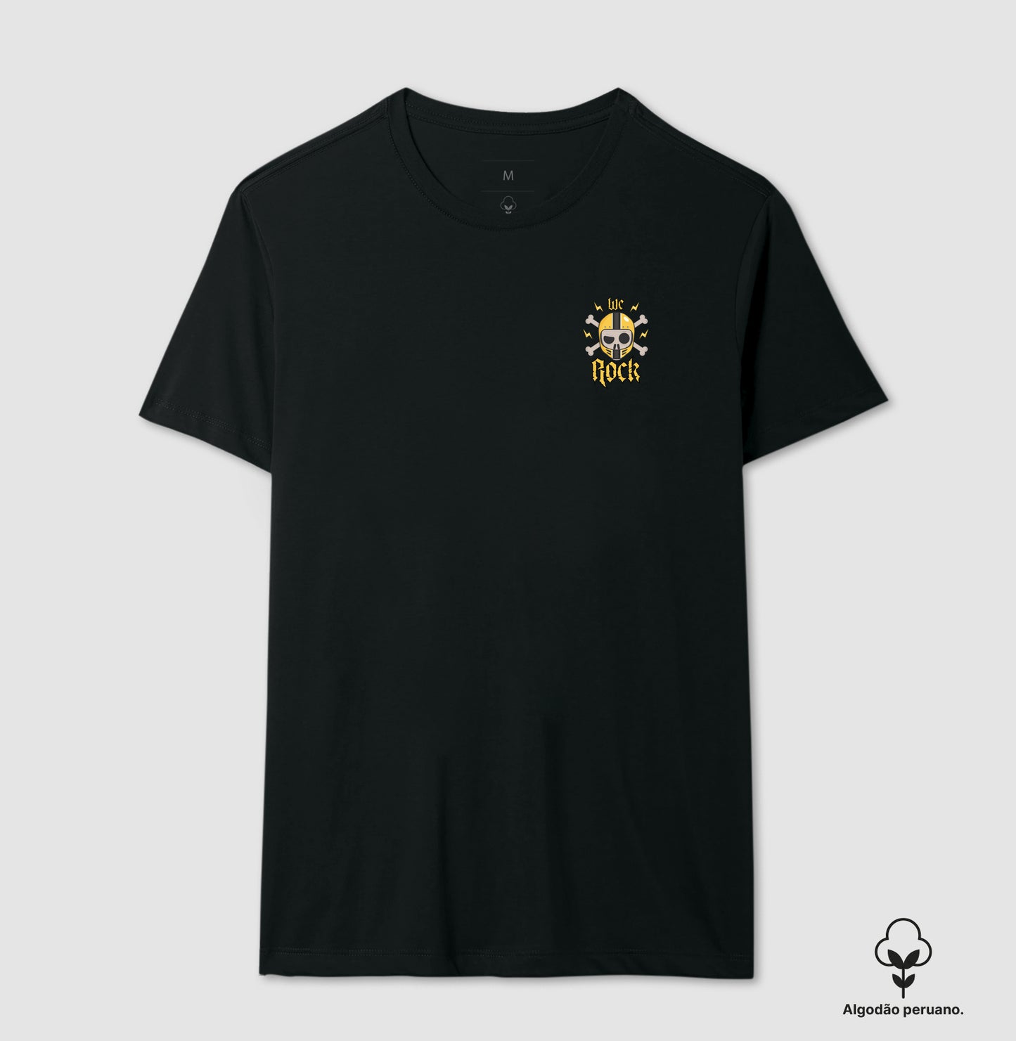 camiseta algodão peruano werock motorcycle skull masculina