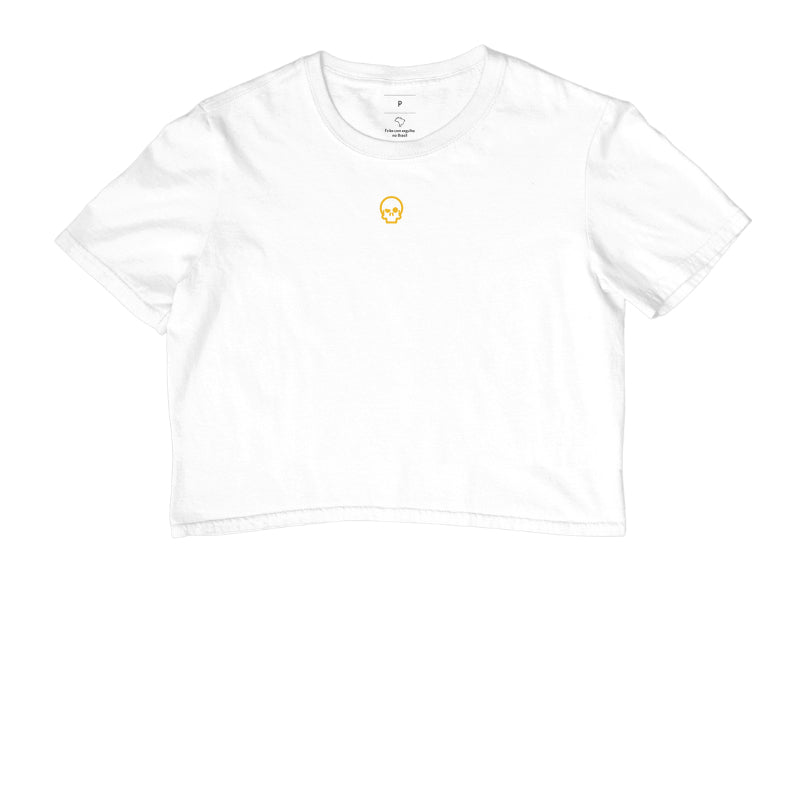 cropped werock skull logo gold