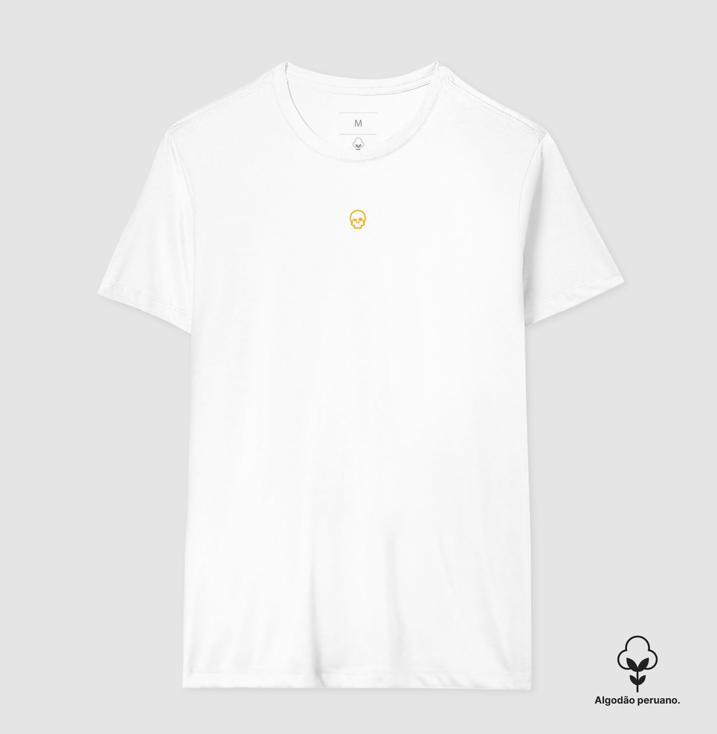 camiseta algodão peruano werock skull logo gold masculina