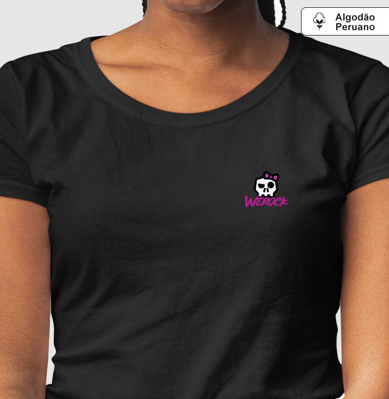 camiseta algodão peruano werock girl feminino
