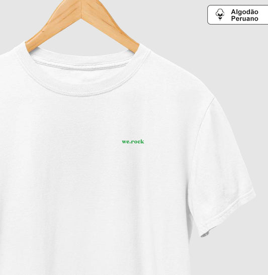 camiseta algodão peruano werock logo simple green masculina