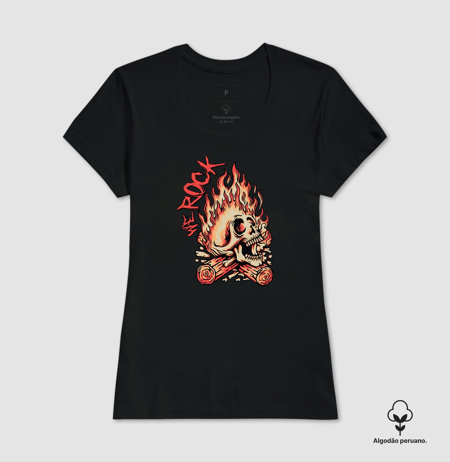 camiseta algodão peruano werock bonfire feminina