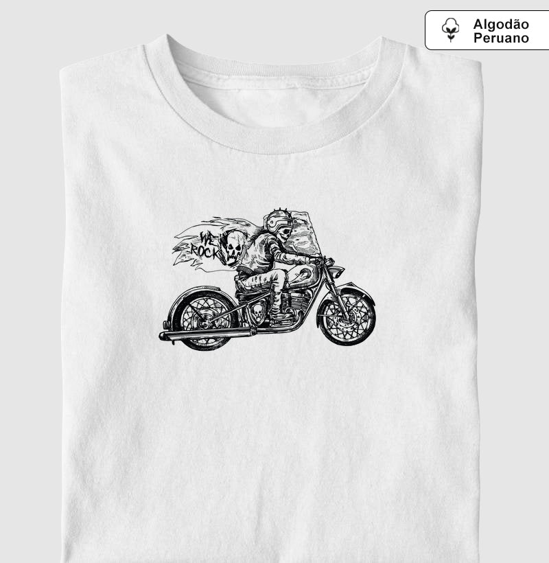 camiseta algodão peruano werock motorcycle ghost masculina