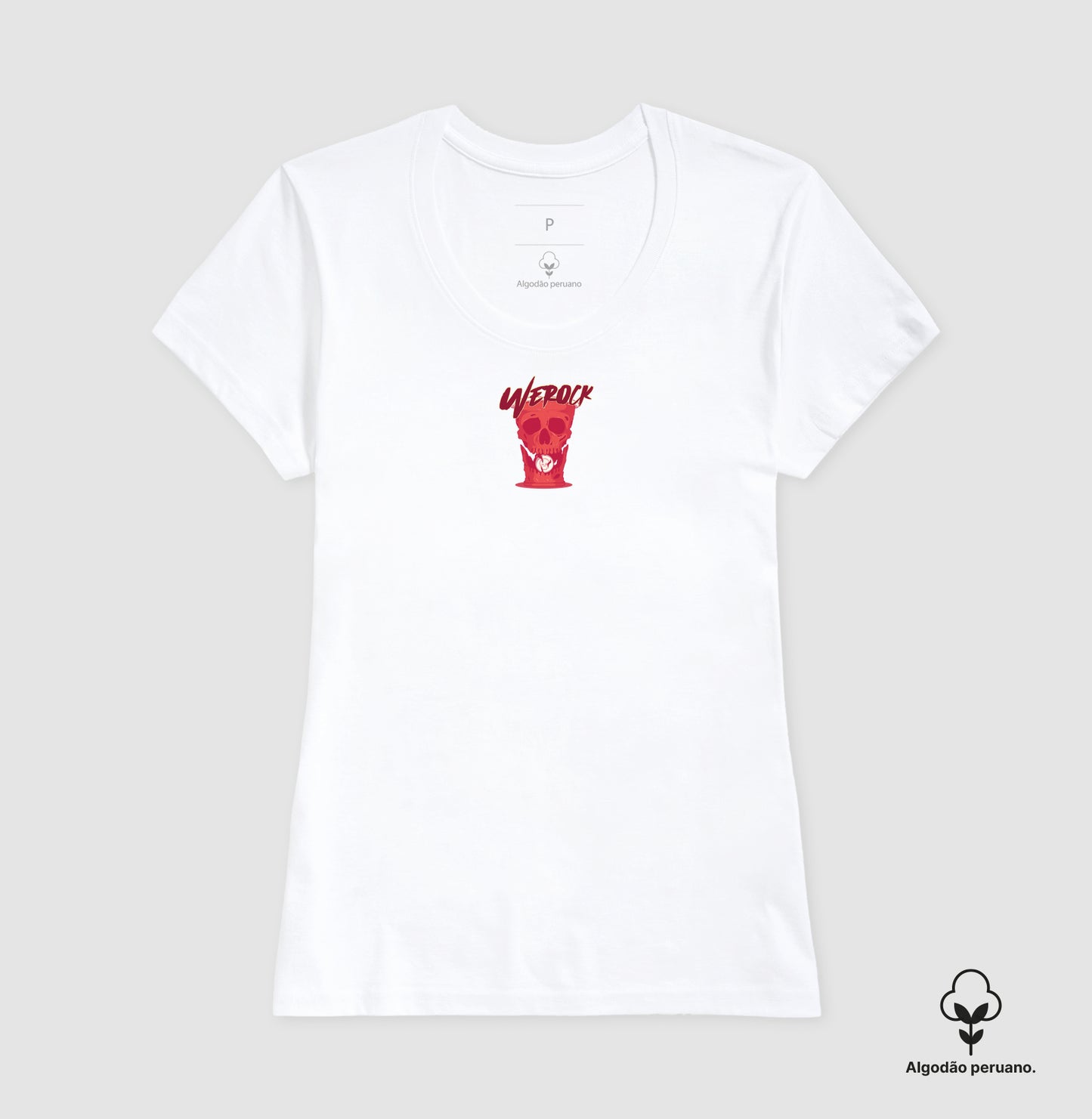camiseta algodão peruano werock cups feminina