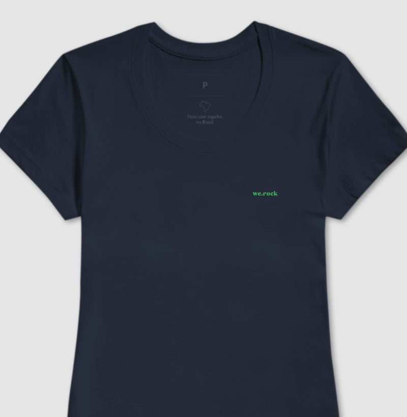 camiseta werock logo simple green feminina