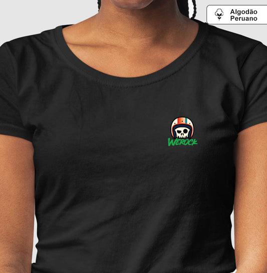 camiseta algodão peruano werock motorcycle classic feminina