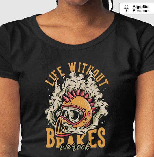 camiseta algodão peruano werock brakes feminina