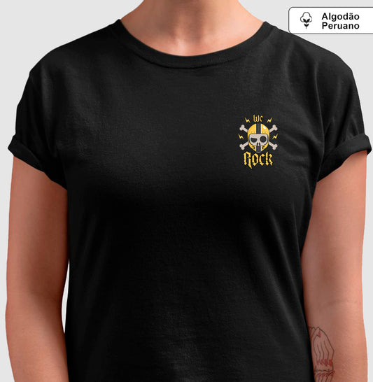 camiseta algodão peruano werock motorcycle skull feminina