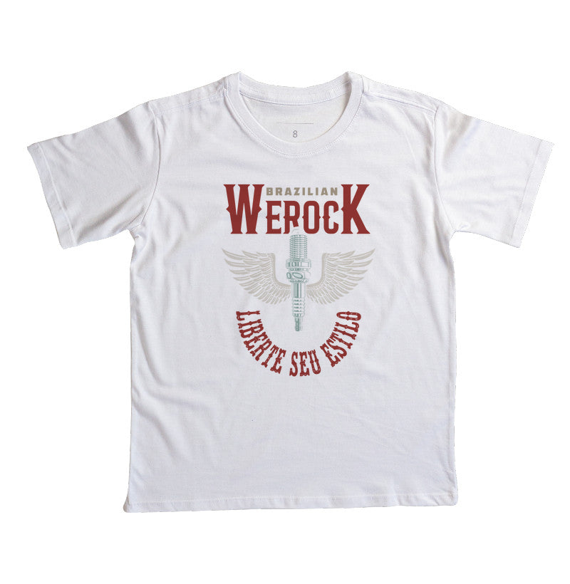 camiseta infantil werock motorcycle wings