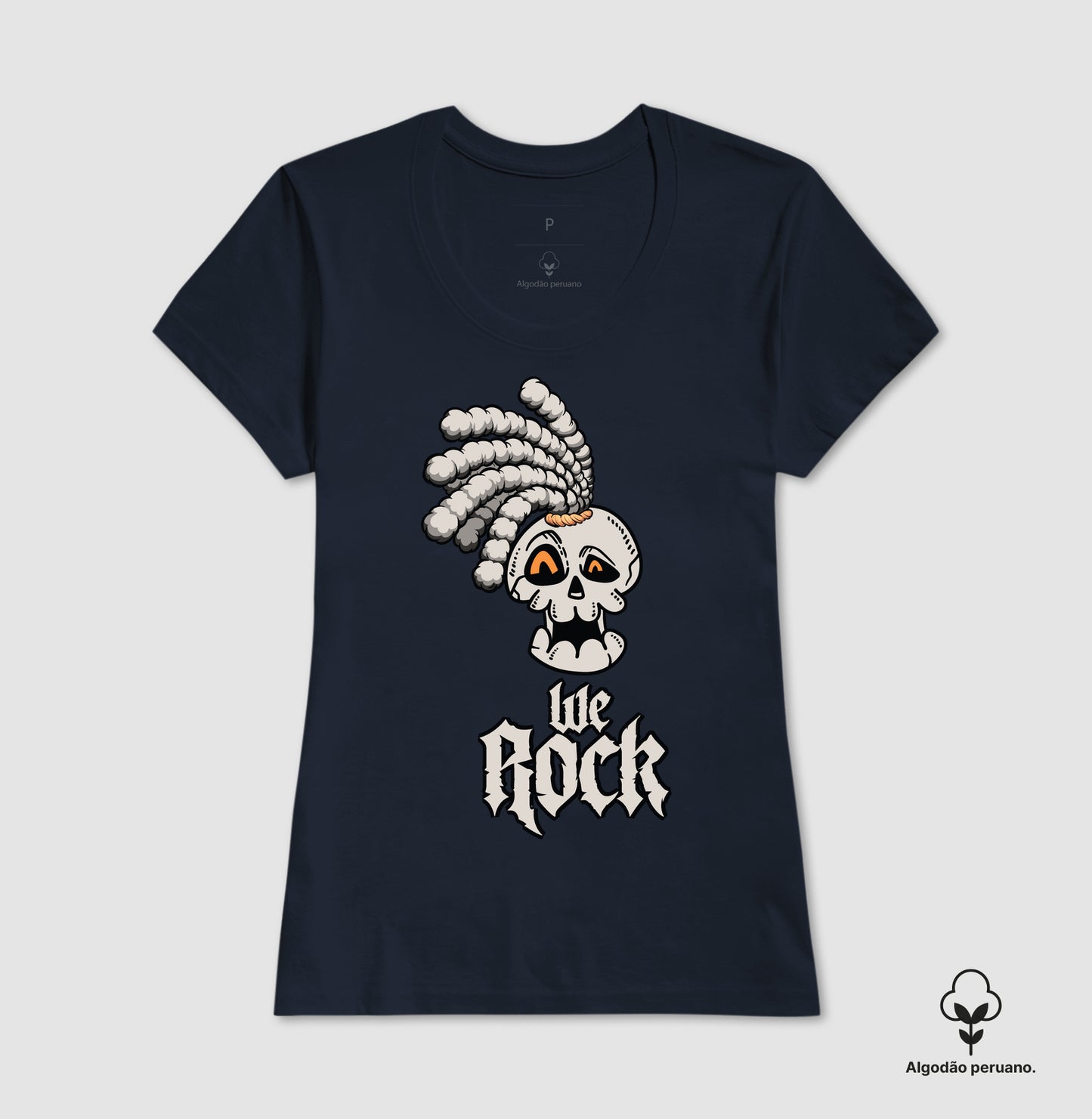 camiseta algodão peruano werock dread full feminina