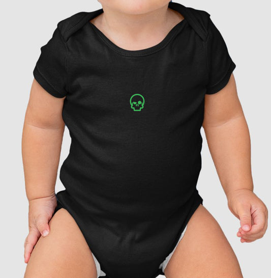 body infantil werock skull logo green