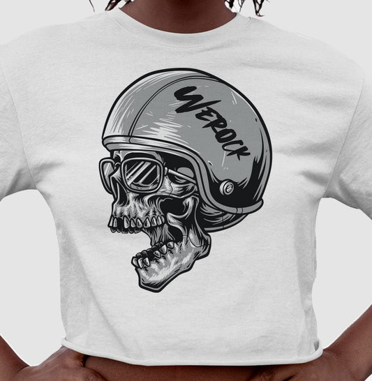 cropped werock motorcycle helmet skull
