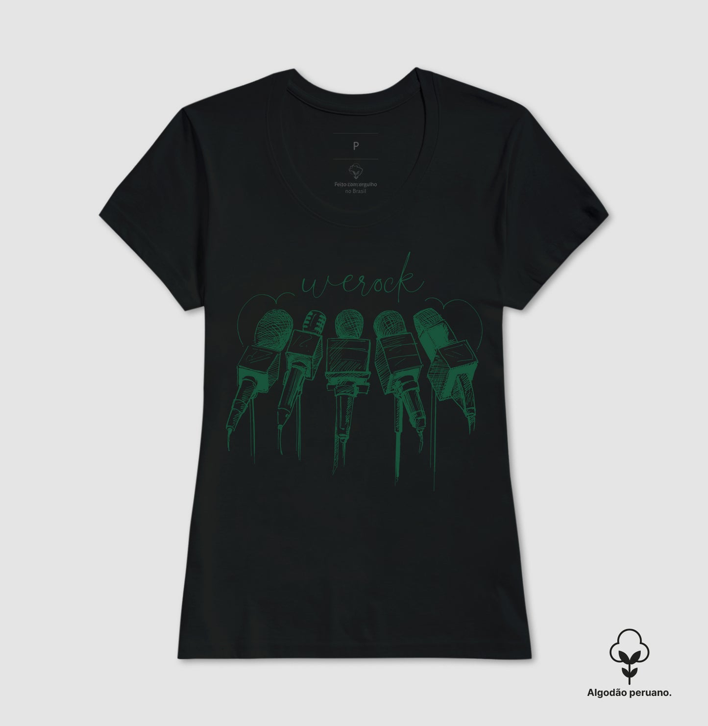 camiseta algodão peruano werock mics feminina