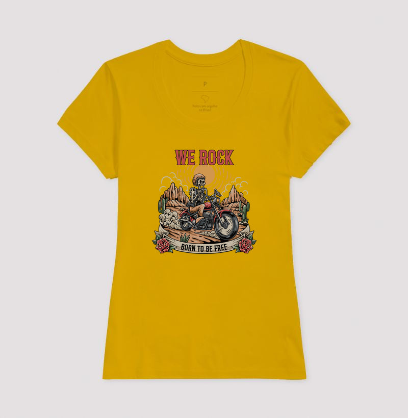 camiseta werock born motorcycle feminino