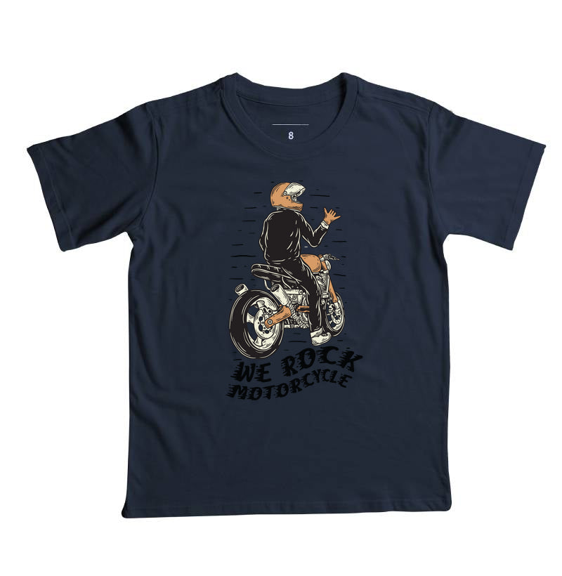 camiseta infantil werock motorcycle hang loose