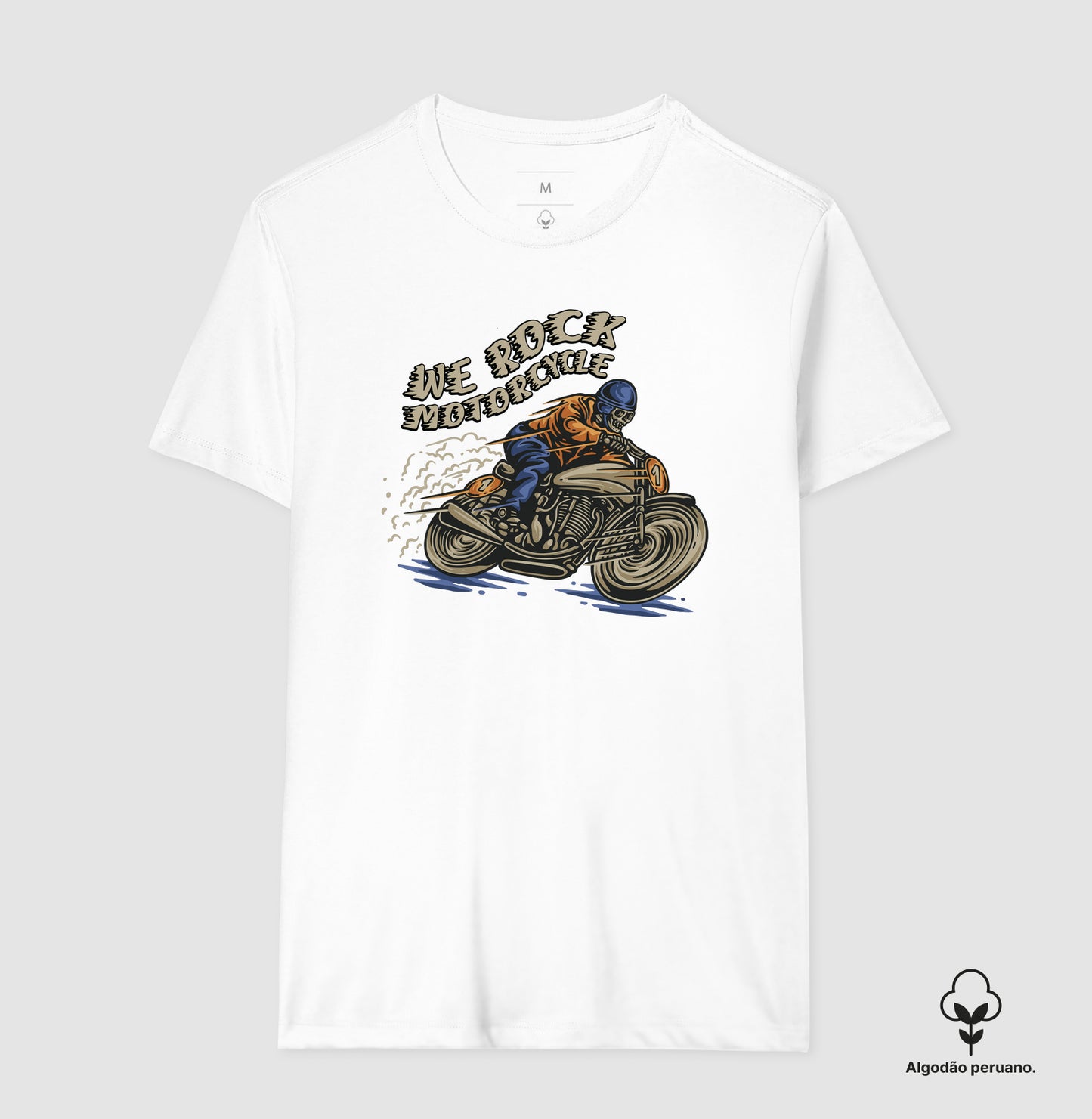 camiseta algodão peruano werock motorcycle masculina