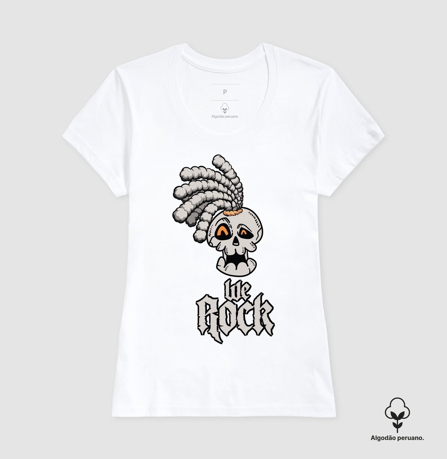 camiseta algodão peruano werock dread full feminina