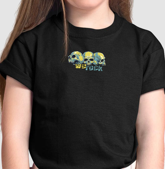 camiseta infantil werock face skulls