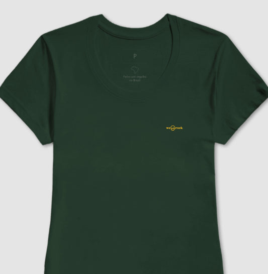 camiseta basic werock logo gold feminina
