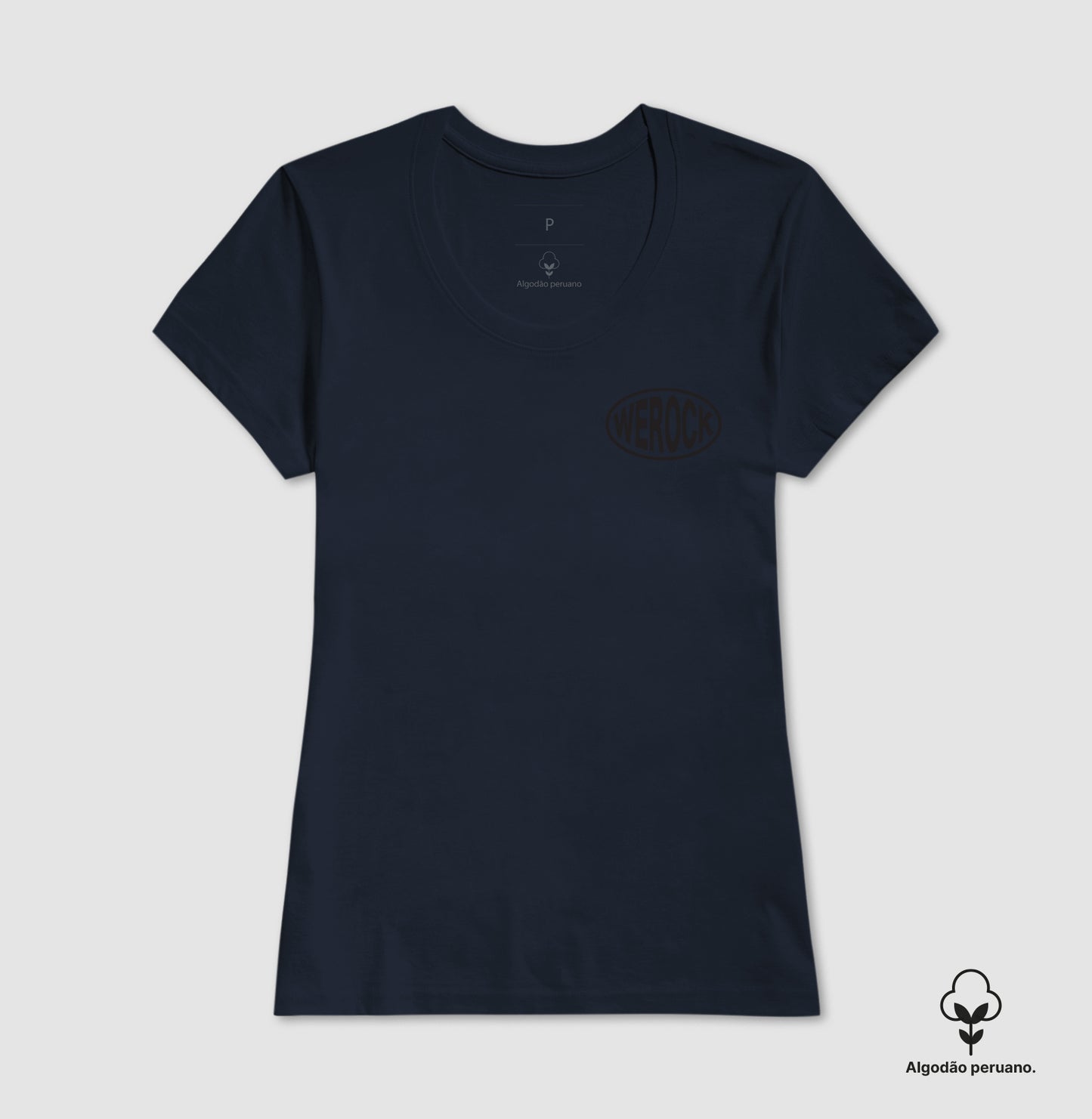 camiseta algodão peruano werock oval feminina