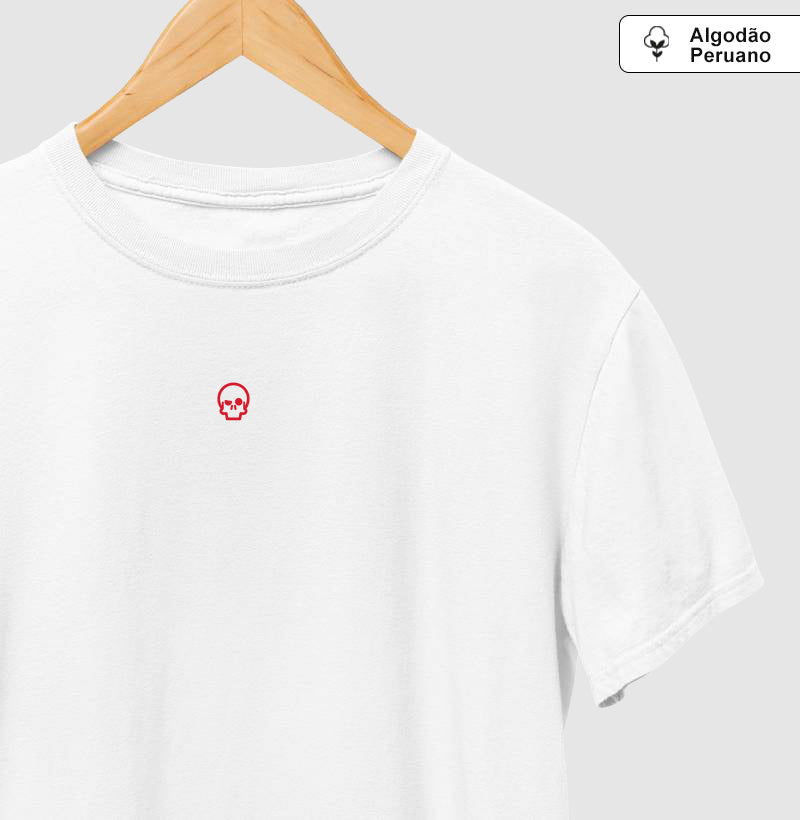 camiseta algodão peruano werock skull logo red masculina