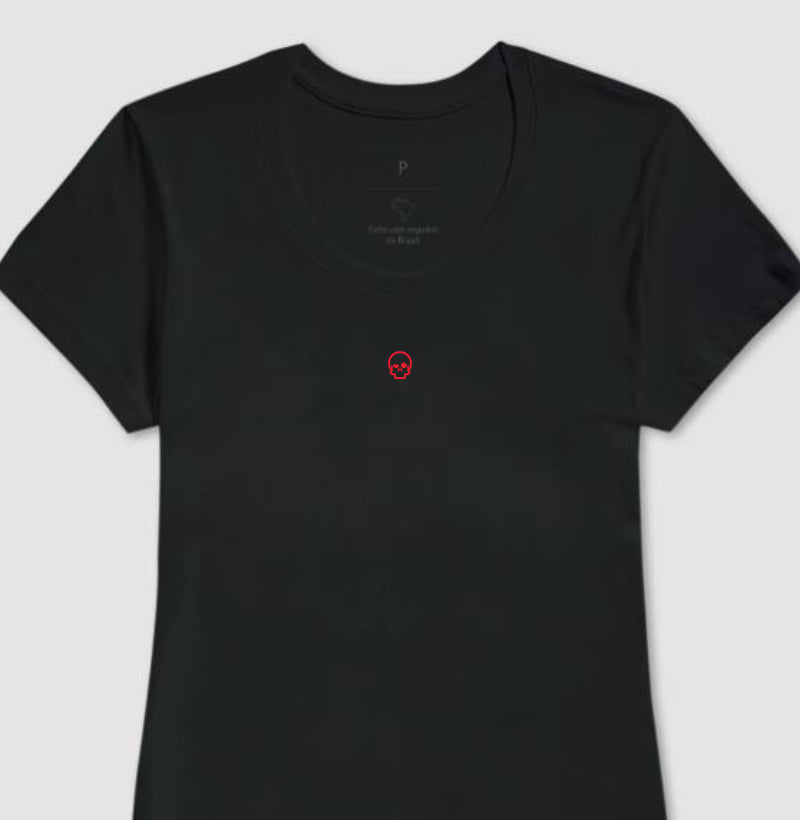 camiseta werock skull logo red feminina
