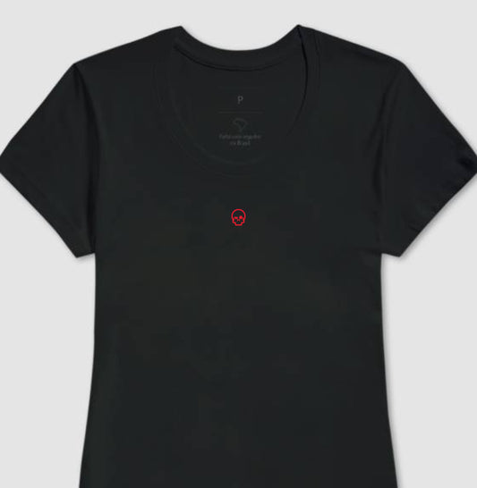 camiseta werock skull logo red feminina