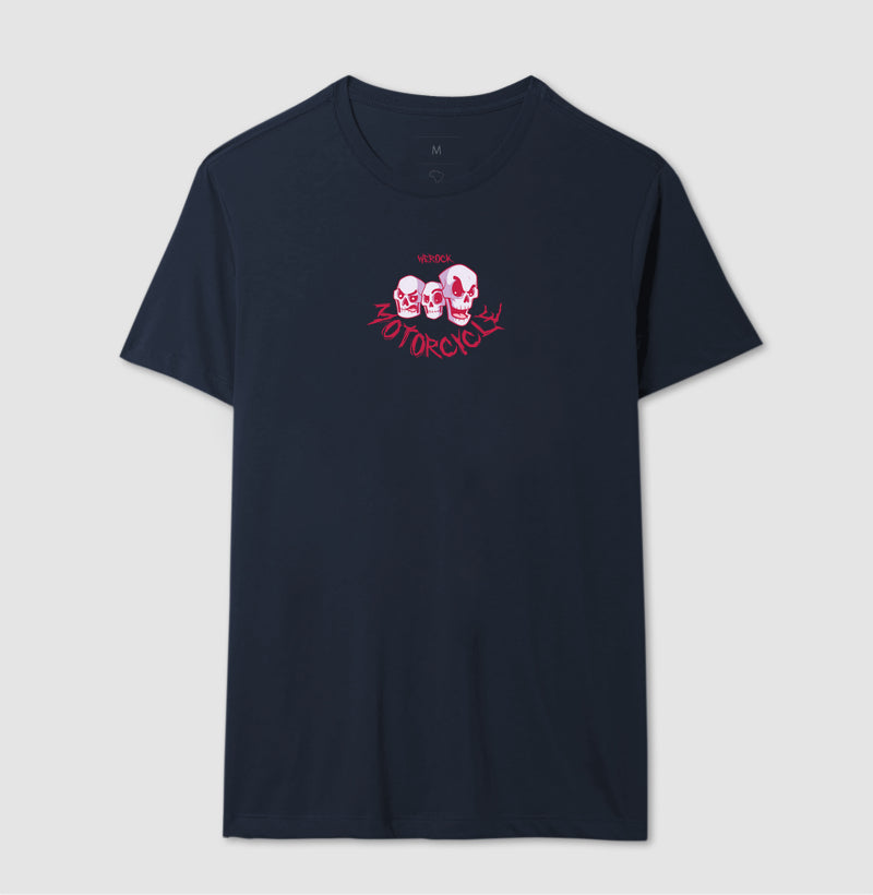 camiseta werock motorcycle skulls masculina